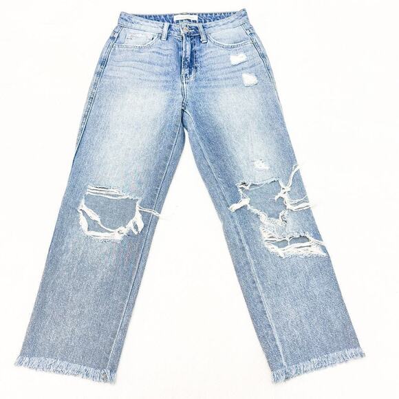 Flying Monkey Ripped Denim Jeans Raw Hem Size 25 - Picture 2 of 7